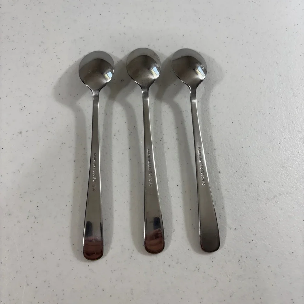 IKEA 22185 Stainless Steel Long Handle Iced Tea Spoons Set of 3 Silver Flatware